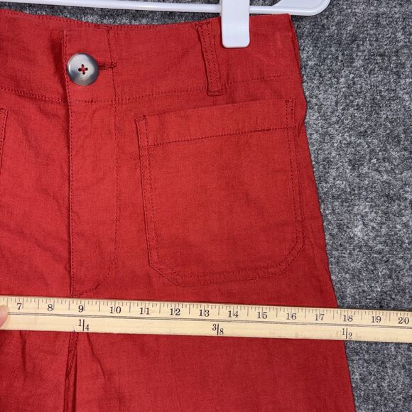 Anthroplogie Pants Womens Size 28 Red Crop wide Leg Colette - Picture 5 of 10